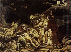 Tobie Faisant Enterrer Les Morts by Jean Baptiste Henri Deshays