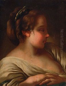A Young Girl, In Profile by Jean Baptiste Henri Deshays