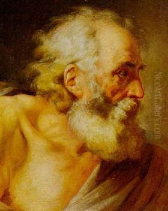 Head Of An Old Bearded Man by Jean Baptiste Henri Deshays