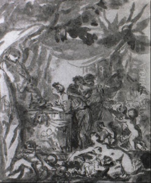 Bacchantes Sacrificing To Priapus - view 1