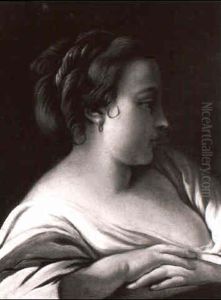 Jeune Fille Vue En Buste by Jean Baptiste Henri Deshays