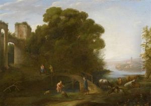 Pastorale Landschaft Mit Der Flucht Nach Agypten