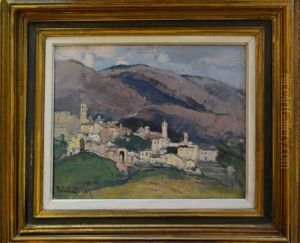 Village Dans La Montagne, Assise by Louis Marie Desire-Lucas