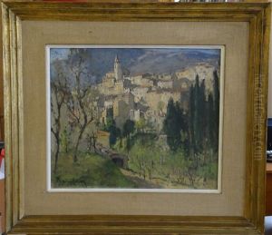 Le Village De Contes Alpes Maritimes by Louis Marie Desire-Lucas
