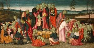 The Miracle Of The Loaves And Fishes by Arcangelo Di Jacopo Del Sellaio