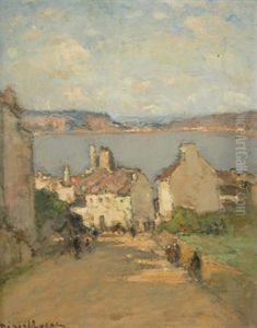 Ruelle Animee En Bretagne by Louis Marie Desire-Lucas