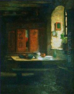 Interieur Breton by Louis Marie Desire-Lucas