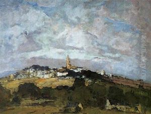 Le Village Et Le Clocher De Ploare by Louis Marie Desire-Lucas