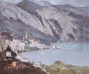 La Baie De Menton Vue De Roquebrune by Louis Marie Desire-Lucas