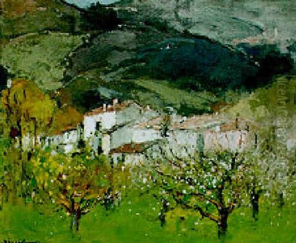 Paysage Aux Pommiers En Fleurs - view 1