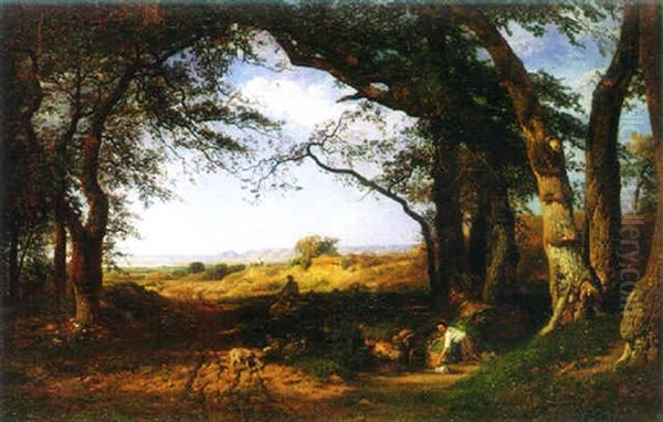 Peasants On A Wooded Path - view 1
