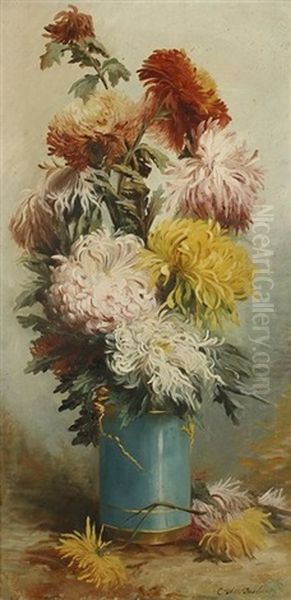 Bouquet De Chrysanthemes Dans Un Vase - view 1