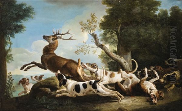 The Stag Hunting by Alexandre-Francois Desportes