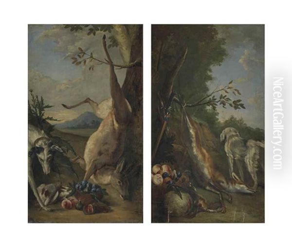 Nature Morte De Gibier, Fruits Et Chien - view 1
