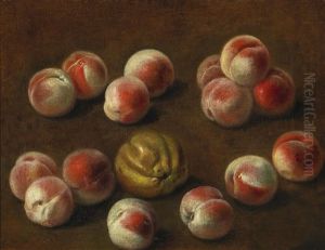 A Still Life Of Peaches by Alexandre-Francois Desportes
