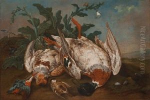 Canard Et Pic-vert Dans Un Paysage by Alexandre-Francois Desportes