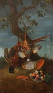 Oiseaux Et Assiette De Fruits by Alexandre-Francois Desportes