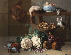 Garde-manger Aux Artichauts, Choux-fleurs Et Corbeille De Champignons