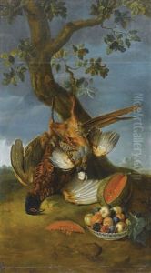 Nature Morte Au Trophee De Chasse Et Fruits by Alexandre-Francois Desportes