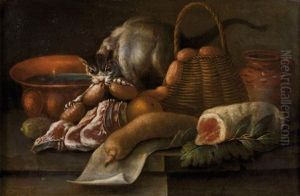 Nature Morte Au Chat by Alexandre-Francois Desportes