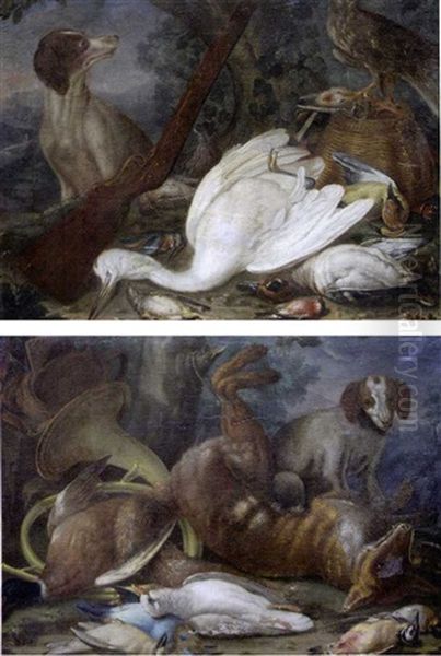 Chien Gardant Des Trophees De Chasse (+ Another, Similar; Pair) - view 1