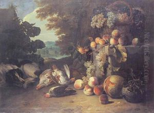 Nature Morte De Fruits Et De Chasse by Alexandre-Francois Desportes