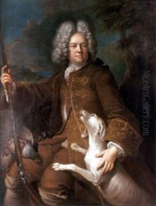 Portrait D'un Chasseur Avec Son Chien (monsieur Paris, Fermier General Du Dauphine?)