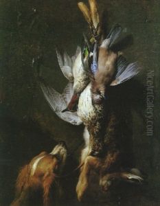Epagneul Devant Un Trophee De Chasse by Alexandre-Francois Desportes