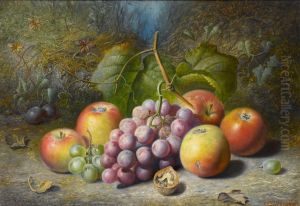 Still Life With Apples Grapes Damsons And A Walnut On A Mossy Bank Still Life With Apples Grapes Damsons And A Walnut On A Mossy Bank