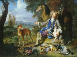 Autoportrait En Chasseur Sur Fond De Paysage