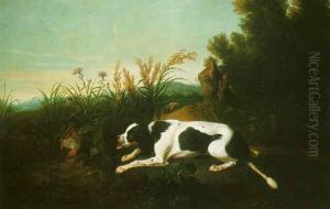 Landscape With A Spaniel Stalking Grouse by Alexandre-Francois Desportes