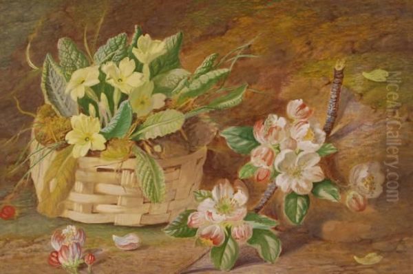 Still Life Spring Flowers In A Basket - view 1