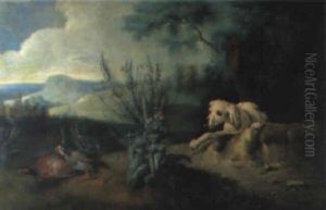 Pointer En Arret Sur Un Couple De Faisans by Alexandre-Francois Desportes