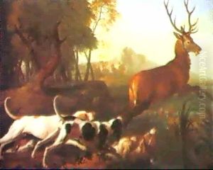 (2) A Stag Hunt - A Boar Hunt by Alexandre-Francois Desportes
