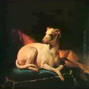 Chien Assis Sur Un Coussin by Alexandre-Francois Desportes