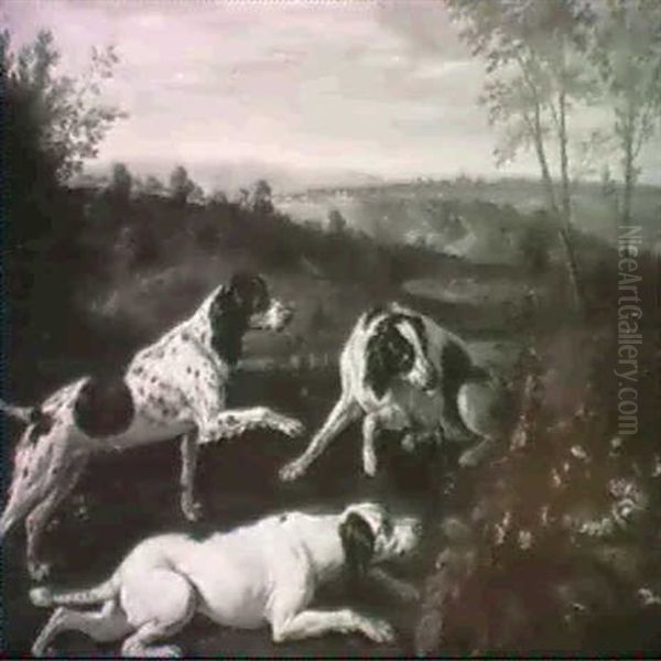 Dogs Stalking Partridges - view 1