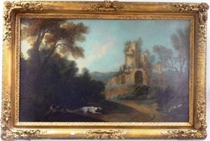 Chiens De Chasse Dans Les Ruines