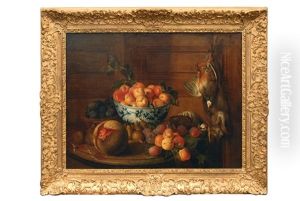 A Still Life With Fruits, Game And A Wanli Bowl by Nicolas Desportes