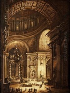 Det Brinnande Fastlagskorset I St. Peterskyrkan (illumination De La Croix De Saint Pierre A Rome)