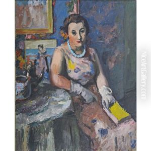 Portrait De Mlle H by Georges Dessouslavy