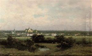 A Panoramic View Of Haarlem With The St. Bavo by Johannes Joseph Destree