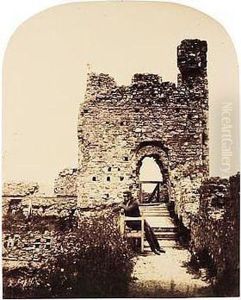 Ruined Tower With Figure In Foreground