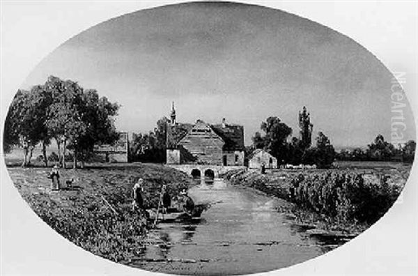 Figures In A Polder Landscape - view 1