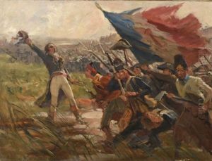 Les Parisiens A Jemmapes Conduits Par Dampierre by Raymond Desvarreux