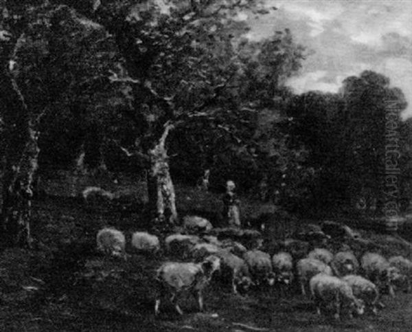 Shepherdess And Flock - view 1