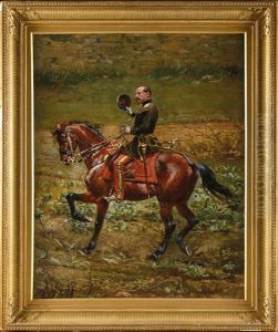 Le General D"auvergne, Chef D"etat Major De La Garde Imperiale, Accompagne Du Commandant Leperche, Du Corps D"etat Major, Lors De La Bataille De Rezonville (fragment Du Panorama De Rezonville) by Edouard Jean Baptiste Detaille