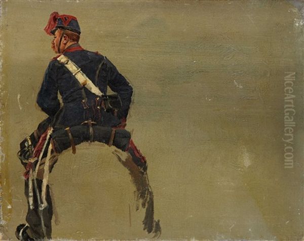 Etude De Cavalier Vu De Dos - view 1