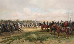 Defile De Cavalerie Aux Grandes Manoeuvres by Edouard Jean Baptiste Detaille