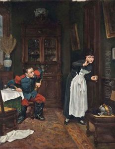 Courting The Maid by Edouard Jean Baptiste Detaille