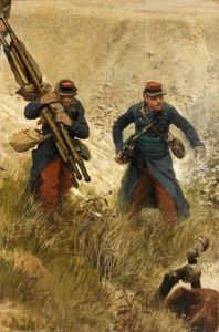 Brancardier Et Soldat De La Ligne; Fragment Du Panorama De Champigny by Edouard Jean Baptiste Detaille